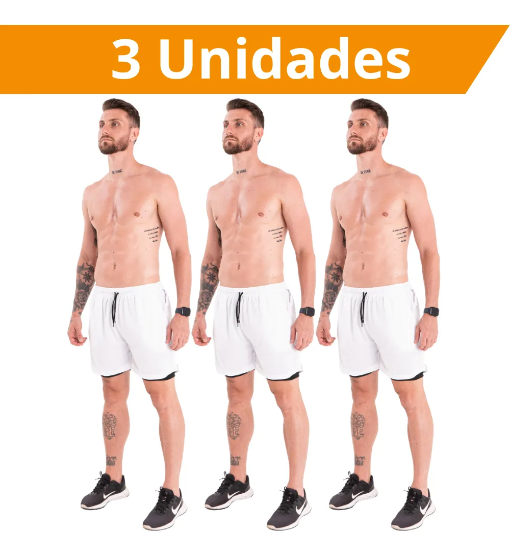 Pack 4 Shorts Deportivos Térmicos Hombre 2 en 1 con Compresión (Paga 2 y Llévate 3)