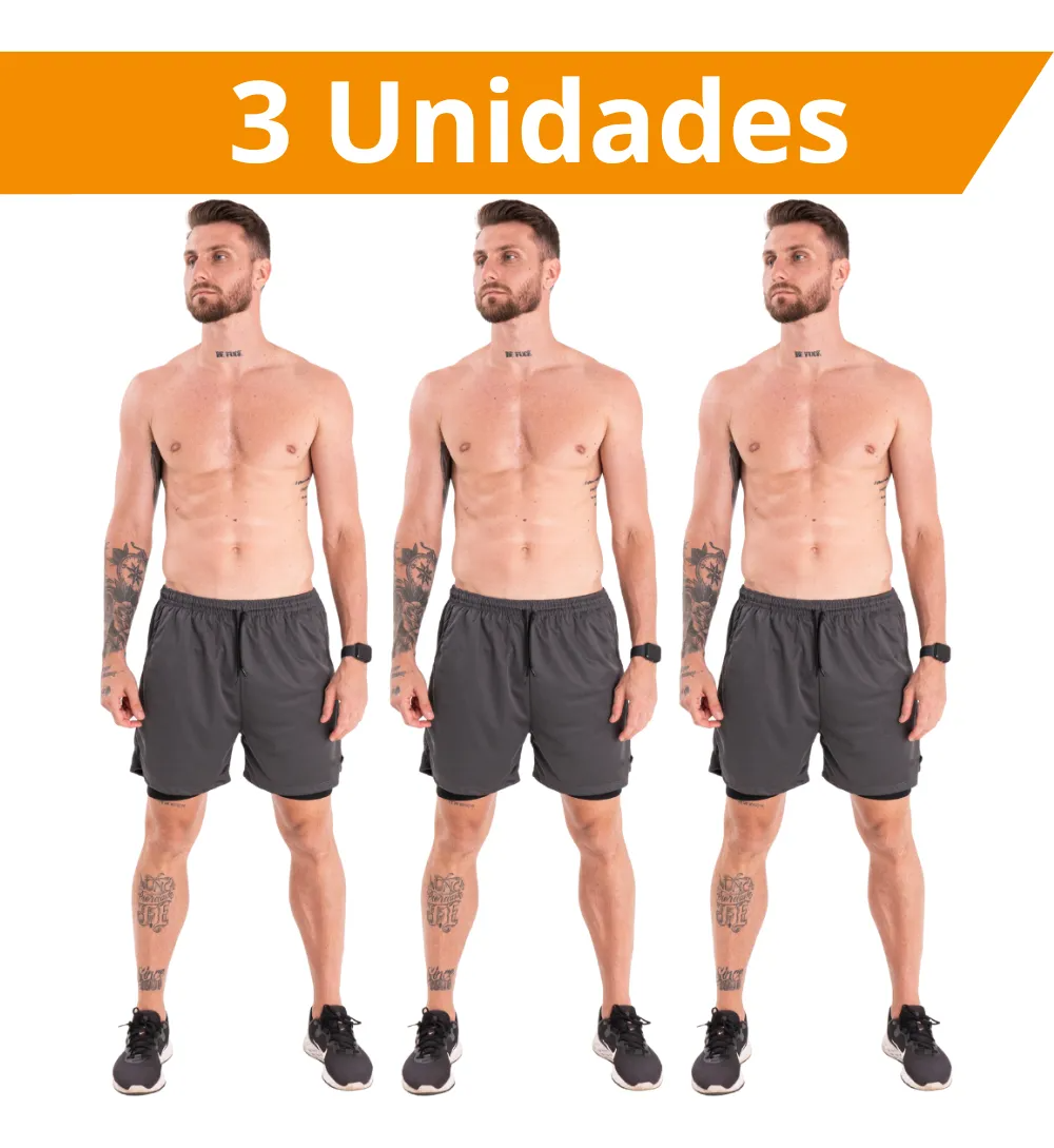 Pack 4 Shorts Deportivos Térmicos Hombre 2 en 1 con Compresión (Paga 2 y Llévate 3)