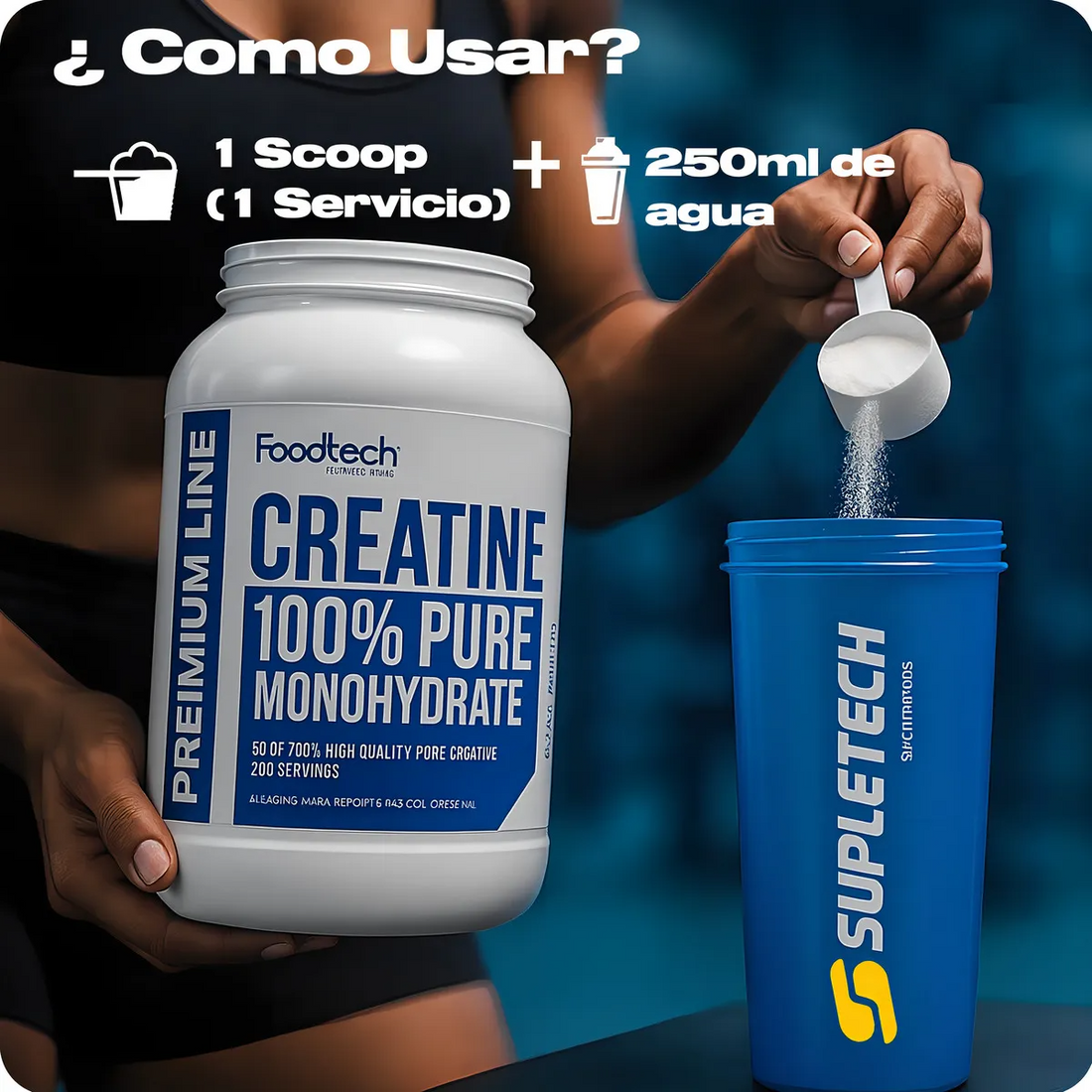 Creatine 100% pure monohydrate 1kg Foodtech sin sabor