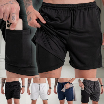 Pack 4 Shorts Deportivos Térmicos Hombre 2 en 1 con Compresión (Paga 2 y Llévate 3)